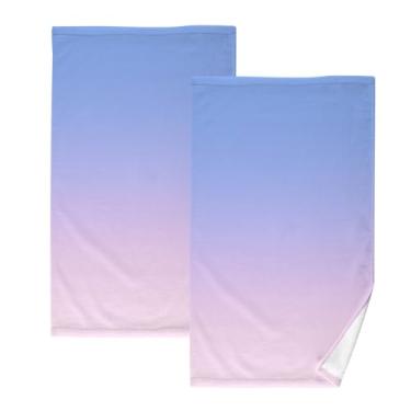 Imagem de Blushing Sky Glow-54 toalhas de banho de algodão 2 peças, toalhas de mão pequenas, toalhas de banho absorventes, toalhas de banho de secagem rápida, toalhas decorativas para banheiro, cozinha