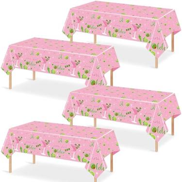 Imagem de Oudain 4 Pcs Martini Bow Birthday Party Tablecloth a Tini Bit Older Disposable Waterproof Plastic Table Covers Martini Party Decorations for Tini Bar Bachelorette Bridal Shower