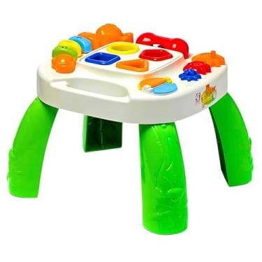 Imagem de Mesa Didática Infantil Play Time – Brinquedo Educativo com Blocos Didáticos, Engrenagens, Telefoninho e Livro Interativo – Estimula Coordenação Motora e Aprendizado – A partir de 12 Meses (verde)