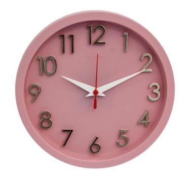 Imagem de Relógio de Parede 3D Sigma Dourado Rosa Plashome Decoração Quarto Infa