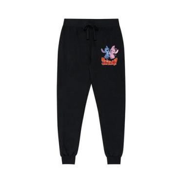 Imagem de Calça Moletom Feminino De Qualidade stitch - cavalcant, Preto1, P