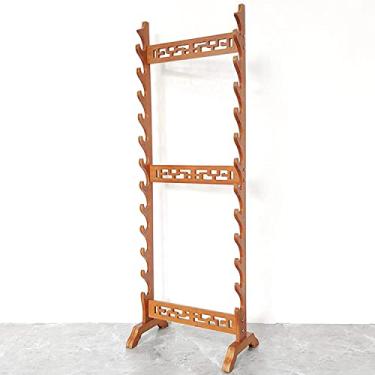 Imagem de Suporte de espada prateleira de exibição de espadas, suporte para armas de espada, suporte para espadas e katanas, prateleira de armazenamento de espadas de exibição de piso de várias camadas, são
