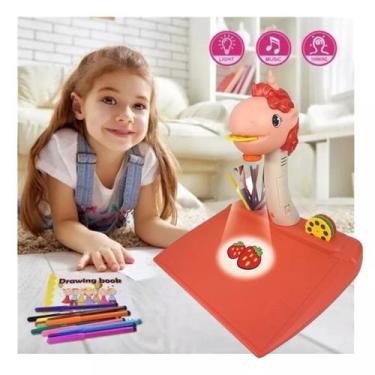Imagem de Mesa Projetora Infantil Unicórnio Grande 3 Discos Interativo Magico Pr