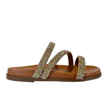 Imagem de Papete Tiras de Brilho Samantha Specchio Brand, Caramelo, 39