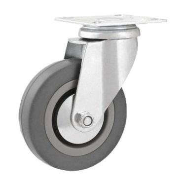 Imagem de Rodízio roda giratório borracha pvc cinza aço 4" 101mm - VONDER