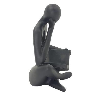 Imagem de Leitor Estatueta Decorativa Leitura Abstrata Homem que Lê Decoração Or