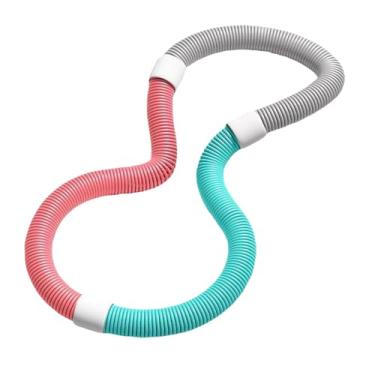 Imagem de Dynwave Aro de ginástica com peso, entretenimento interno, dobrável, design amigável à cintura, aro de mola de 160 cm, Rosa Verde 1.3kg