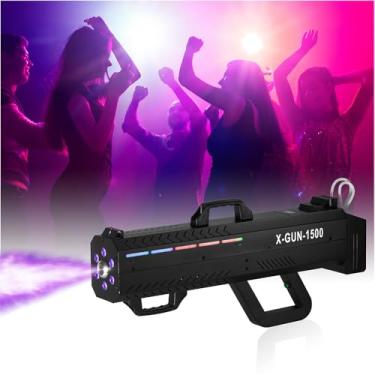 Imagem de XWSTGEQ Pistola De Neblina 1500W Com Luzes, Faixa, Suporte, Máquina Portátil, Canhão Fumaça Para Festas, Halloween, Eventos Dj E Apresentações Em Palco