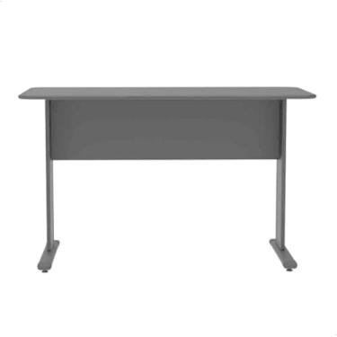 Imagem de Mesa Escritório Reta 80x60 Uno Preta Tampo MDP 15mm Estrutura Metálica com Sapatas Niveladoras - Home Gourmet