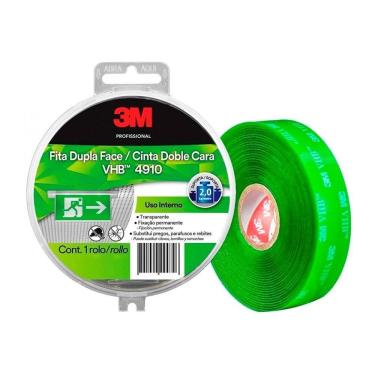 Imagem de Fita Dupla Face 3m Fixa Forte VHB 4910 Transparente / Verde 12mm x 5m SM