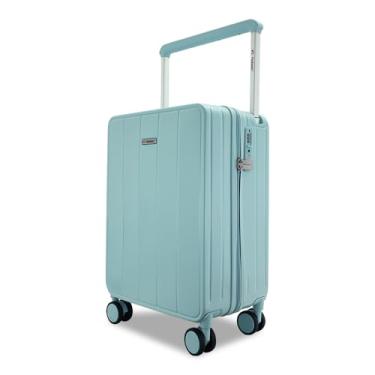 Imagem de Mala de Bordo Rígida com Rodas Duplas Silenciosas, 10kg ANAC, 360°, Cadeado com Segredo (TURQUESA V1MB)