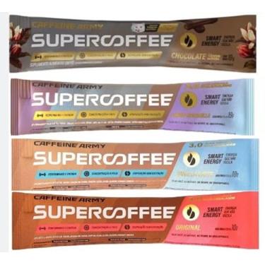 Imagem de Supercoffee To Go Kit 08 Sachês de 10g [(Chocolate Lingua de Gato Kopenhagen,Choconila (Chocolate com Bainilha),Original e Vanilla Latte (Baunilha)]-Caffeine Army