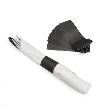 Imagem de Huron Faixas Para Guardanapos De Papel Huron, Anel Autovedante, 3,8 Cm X 11,2 Cm, Pretas (2500 Unidades)