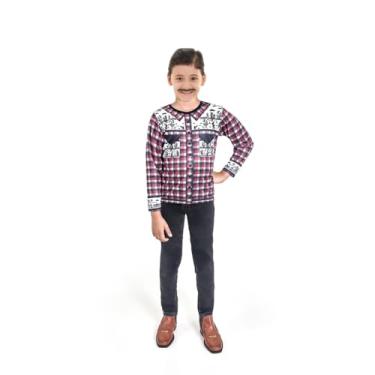 Imagem de Fantasia Junina Infantil Camisa Caipira de Festa Junina Camisa Julina Anjo Fantasias (Bordô, P 2/3 anos)