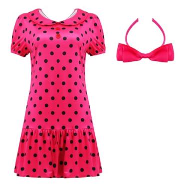 Imagem de JQAKFIY Fantasia feminina da Lucy, fantasia de Sally Brown, personagem Charlie, cosplay, Halloween, manga bufante, vestido para adulto, P