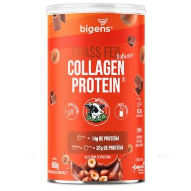 Imagem de Bigens Grass Fed Balance Collagen Protein, Gado de Pasto, Colágeno Zero Lactose e Caseína (Unidade, Chocolate com Avelã)