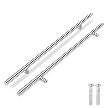 Imagem de Flexzion Puxador de barra T 61 cm (pacote com 25) conjunto de ferragens de aço inoxidável porta de cozinha armário gaveta móveis eletrodomésticos estilo europeu com parafusos de montagem