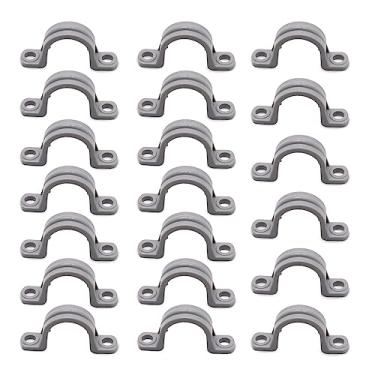 Imagem de BENLIUDH Correia de tubo de PVC de 1/2 polegada, grampos de tubo de conduíte de 2 furos suportes de tubo de plástico (20 peças)