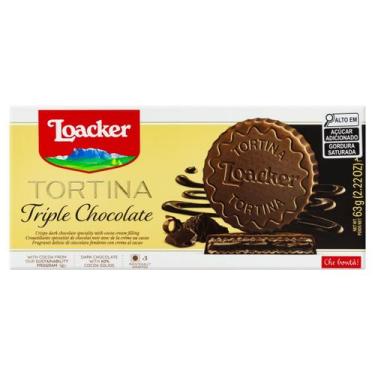 Imagem de Biscoito Importado Tortina Triple Chocolate 63 Gr Loacker