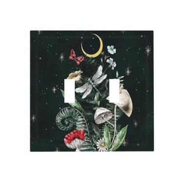 Imagem de Nature Mushrooms Plant Like Painted 2 Gang Toggle Light Switch Cover Double Toggle Decorative Wall Plates Cover Electrical Switchplate Faceplate for Home Decor