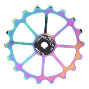 Imagem de Drfeify Rolo de Guia Traseira de Liga de Alumínio 18T para Várias Mudanças de Velocidade, Experiência de Ciclismo Segura para Bicicletas, Fácil de Instalar (Colorido)
