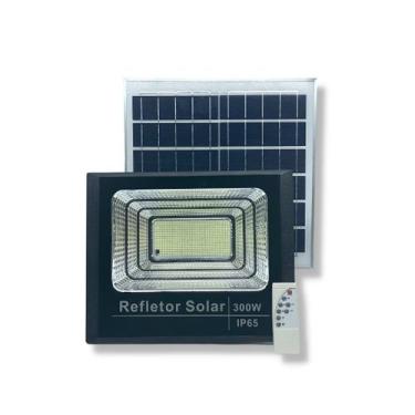 Imagem de Refletor Solar Led Holofote 300w Placa Solar Controle, sustentavel, fo
