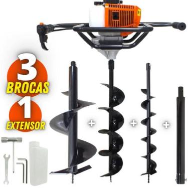 Imagem de KIT Perfurador de Solo Vulcan VPS520-S Broca 80x15cm + Brocas Extras 8