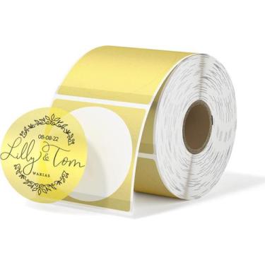 Imagem de Etiquetas térmicas MUNBYN Gold Transparent 50,8x50,8mm 500/rolo