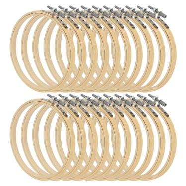 Imagem de SENJEOK Bastidor De Bambu Para Bordado, 20 Peças, 5 Polegadas, Anel Circular Ajustável Ponto Cruz, Costura Artesanal, Projeto Faça Você Mesmo, Decoração