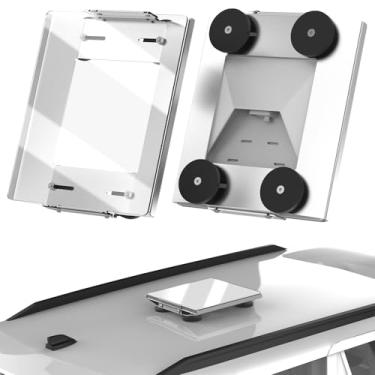 Imagem de Mini suporte magnético Starlink para teto de carro – base de alumínio, capa de policarbonato de alta resistência, proteção abrangente de 360°, sinal desobstruído, atração magnética de 120 kg, adequada