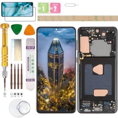 Imagem de Conjunto de tela LCD (sem impressão digital) para Samsung Galaxy S21+ Plus 5G SM-G996U, G996U1, G996B, G996B/DS, G996W, G996N, G9960 (Preto)