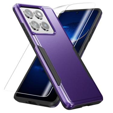 Imagem de Warsia Capa para Motorola Edge 2025, com protetor de tela HD [teste de queda de grau militar] Capa protetora resistente à prova de choque para Moto Edge 2025, roxa