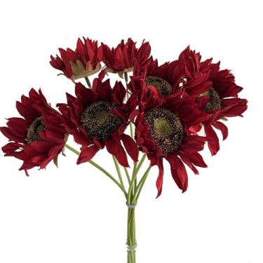 Imagem de UiiziC Flores artificiais girassol 8 peças 35"/90 cm plantas falsas buquê de flores falsas a granel para enchimento de vasos Wfloral arranjo guirlanda festa de casamento buquês centro de mesa jardim