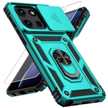 Imagem de Weycolor Capa para Moto G Stylus 2025 com capa para lente de câmera, protetor de tela HD, proteção contra quedas de grau militar de 3 m, suporte de anel magnético, capa protetora para celular, verde