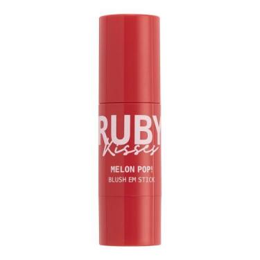 Imagem de Blush em Stick Melon Pop Ruby Kisses Cor Peach Pop 5g