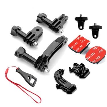 Imagem de Conjunto de suporte de capacete de braço de extensão rotativa para Insta360 X5 X4 X3, GoPro Hero 13 Session preto prateado, kit de acessórios de câmera de ação DJI OSMO 5 Pro Conector de pivô de