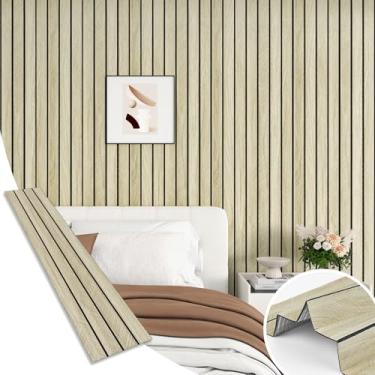Imagem de Wallderful Painel de parede de ripas de madeira de carvalho claro descasque e cole papel de parede de madeira de espuma 3D papel de contato de madeira autoadesivo removível para armários quarto
