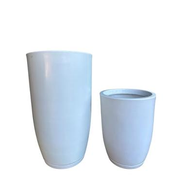 Imagem de KIT VASOS PARA PLANTAS DECORATIVOS LUXO EFEITO MARMORIZADOS C/PRATO (Branco)