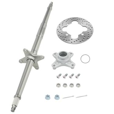 Imagem de M MAT Eixo do eixo traseiro e disco do rotor do freio traseiro com cubo de flange para Honda TRX400X 2009 e 2012-2014 Sportrax 400 TRX400EX 1999-2008 42310-HN1-A40 43120-HN1-A20 43220-HN1-A20 43220 51