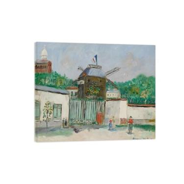Imagem de Marice Utrilo Famous Paintings Wall Art Framed Canvas Pictures Wall Decor - Quarto Wall Art Painting-Reprodução impressa em tela - The Mill(2) moldura 60x72cm24x28inch