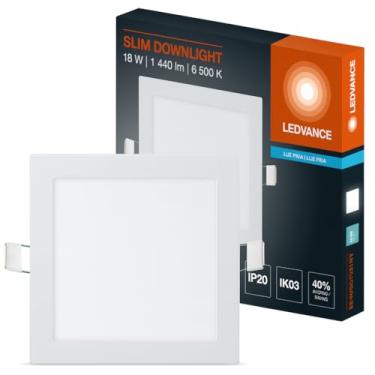 Imagem de Luminária Slim 18W 865 1440lm Quadrada 22x22 Bivolt