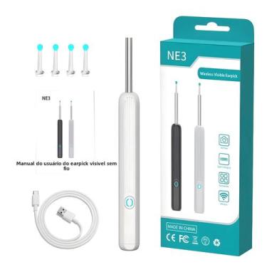 Imagem de Limpador De Ouvido Inteligente Sem Fio, Mini Câmera 1296p, Endoscópio,
