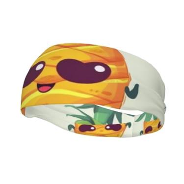 Imagem de Bandanas de corrida para homens e mulheres, lindas faixas de transpiração de abacaxi, absorção de umidade, esportivas, moda, lenço de cabeça atlético, faixa de cabelo elástica para tênis, basquete