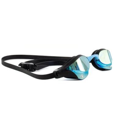 Imagem de Óculos Cobra Core Swipe Mirror Mergulho Natação Antiembaçante Proteção Solar UV Silicone Resistente Profissional Adulto Juvenil Praia Piscina Águas Abertas (Preto-Azul)