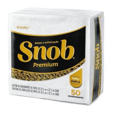 Imagem de Guardanapo Folha Dupla 32,5x32,5 Snob - 50 Un - PAPEL PLASTICO