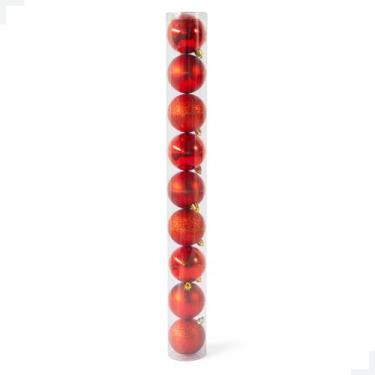 Imagem de Bola Mista Vermelha 6cm c/9 - ecommercemoreli