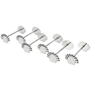 Imagem de Conjunto 6 Descansos P/talher De Zamac Silver Plated Shell 7, 5cm Lyor Prata Único