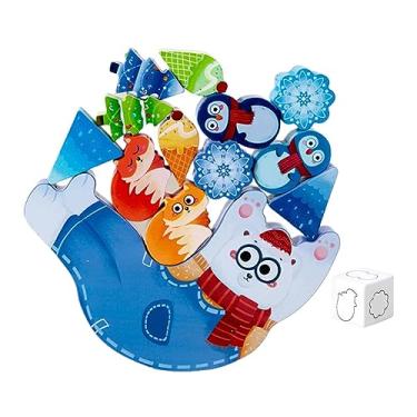 Imagem de Esquirla Brinquedos Montessori que empilham blocos de construção, jogo de competição de equilíbrio para presentes de aniversário de meninos e meninas, urso