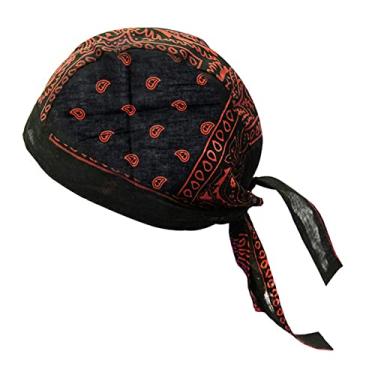Imagem de simhoa Chapéus de de Bandana Gorro à de Vento Durável para Rap Andando Pesca, Laranja e preto