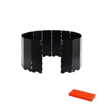Imagem de Generic Protetor de Vento para Fogão de Acampamento com Bolsa, 16 Placas, Estrutura Dobrável, Preto
